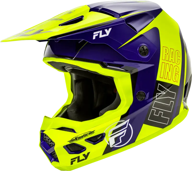 A0030579LG Fly Racing Kinetic Rally Helmet Hi-Vis/Blue/Black Lg - RV and Auto Parts