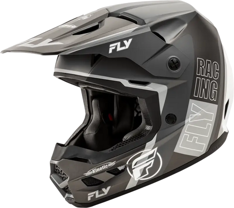A0030611SM Fly Racing Kinetic Rally Helmet Matte Grey/Black/White Sm - RV and Auto Parts