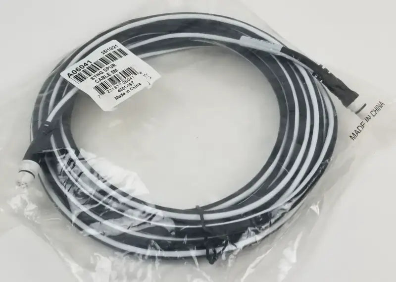 A06041 Raymarine Seatalk Ng Spur Cable 5M, 5-meter marine electronics cable, packaged, black and white, Raymarine branding visible.