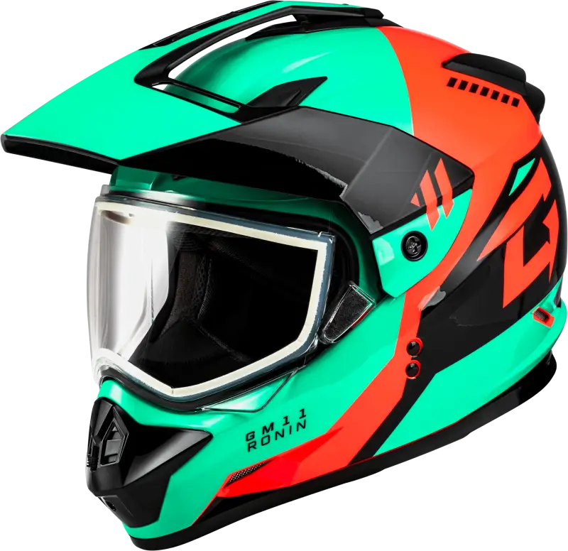 A11151177 Gmax Gm-11 Ronin Helmet Black/Aqua/Coral Xl - RV and Auto Parts