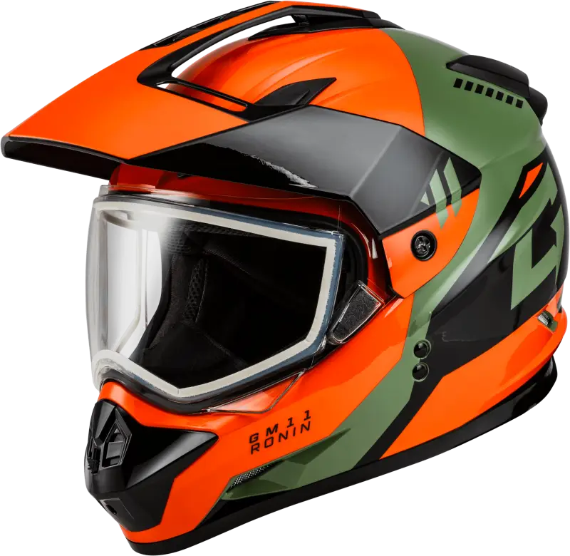 A11151187 Gmax Gm-11 Ronin Helmet Orange/Green/Black Xl - RV and Auto Parts