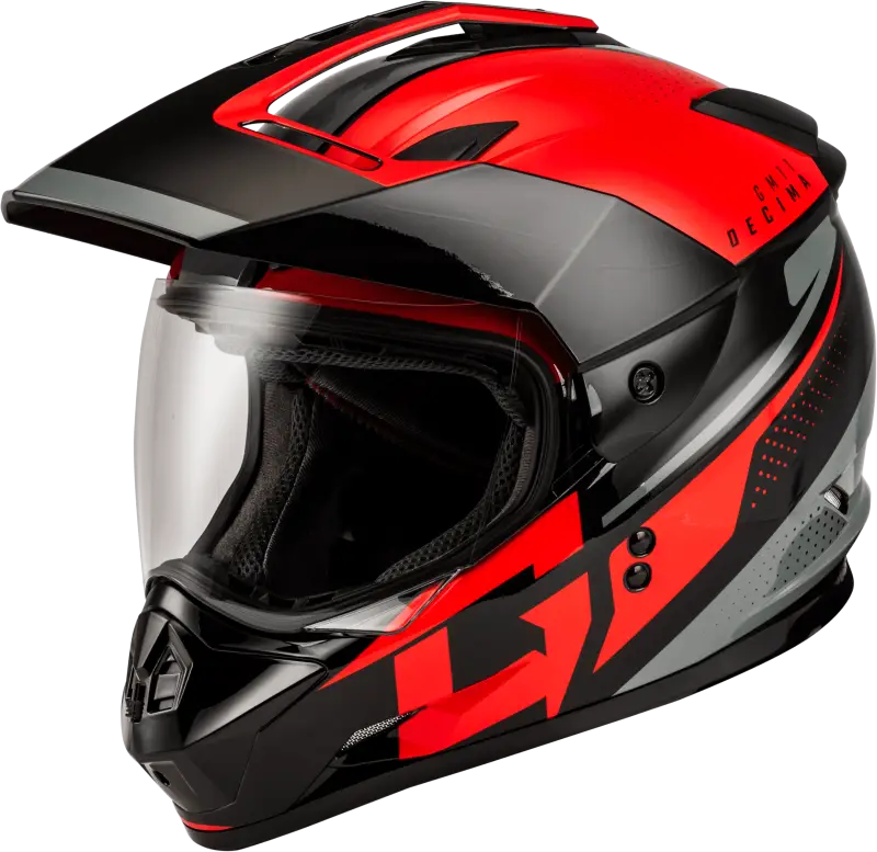A11161204 Gmax Gm-11 Decima Helmet Black/Red/Grey Sm - RV and Auto Parts