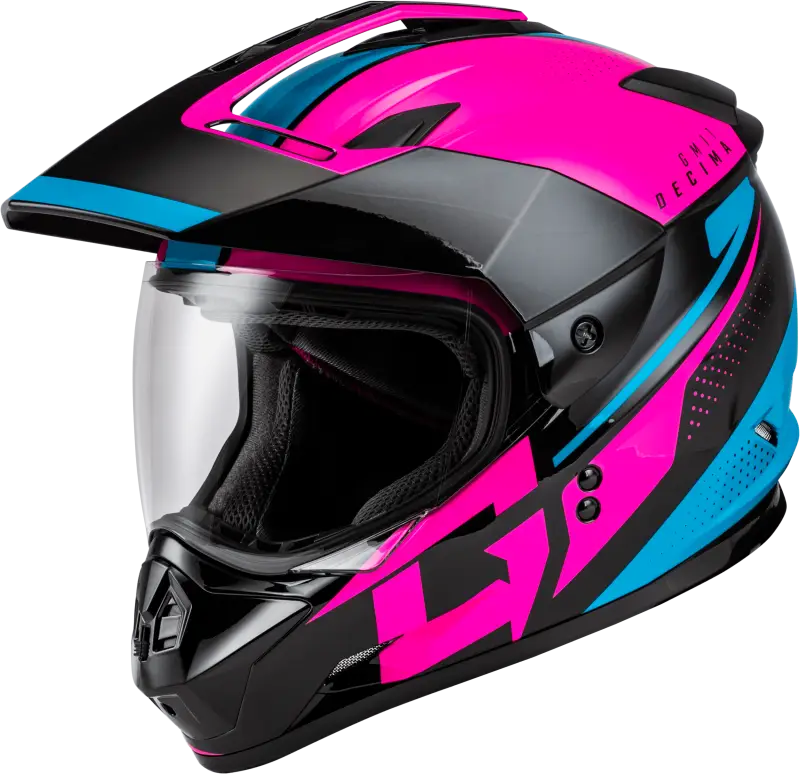 A11161233 Gmax Gm-11 Decima Helmet Black/Pink/Blue Xs - RV and Auto Parts
