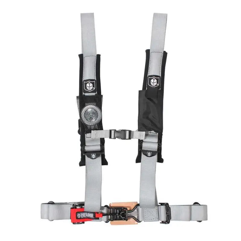 A114220SV 4 Pt Harness With Sewn In Pads Silver 2 In.