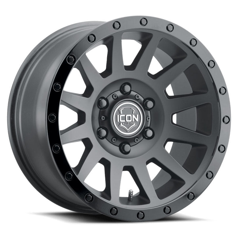 ICON 2017858347DB ICON Compression 17x8.5 6x5.5 0mm Offset 4.75in BS 106.1mm Bore Double Black Wheel