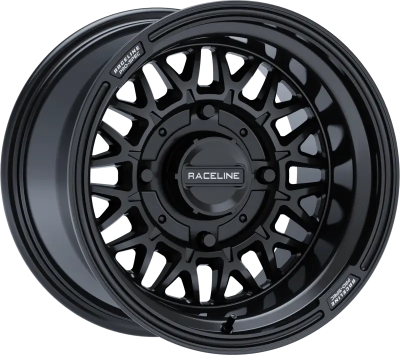 Black Raceline Omega wheel in Gloss Black finish for stylish Omega wheels look