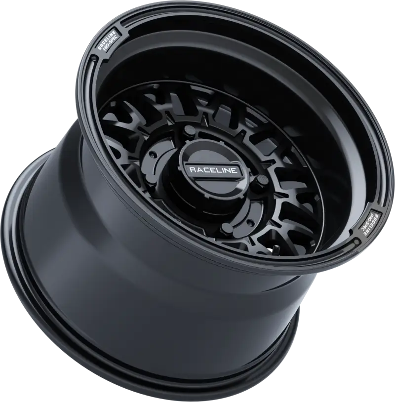 Black Raceline Omega wheel in Gloss Black finish, perfect for Omega Wheels collection