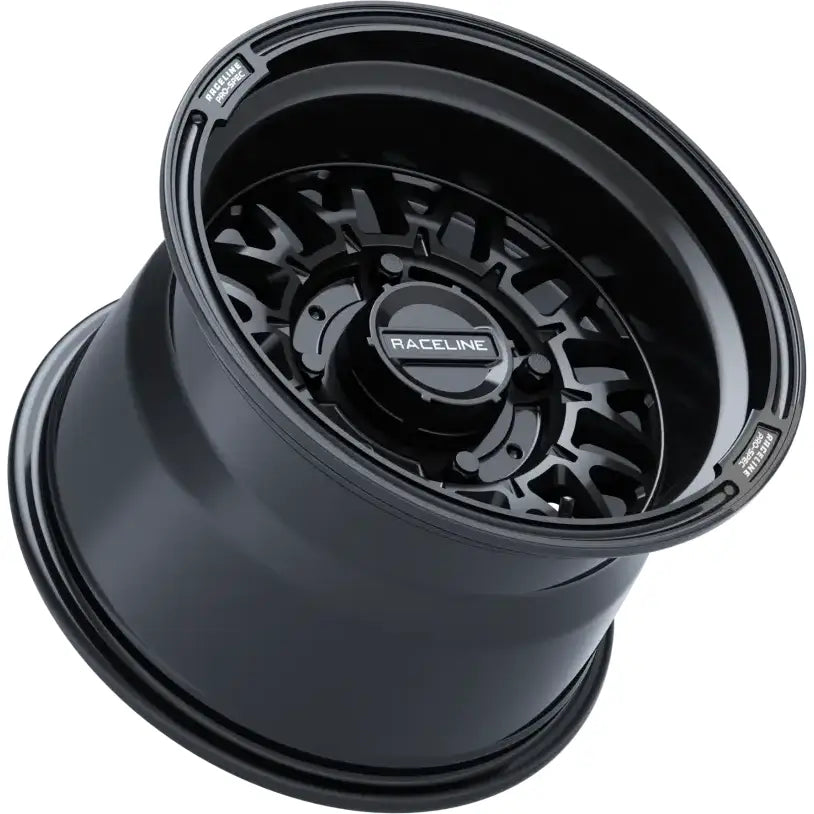 Black Raceline Omega wheel in Gloss Black finish, perfect for Omega Wheels collection