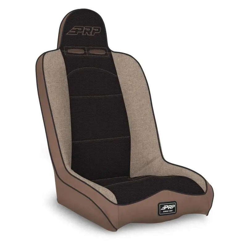 PRP Seats A140110-64 A140110-64 PRP Daily Driver High Back Suspension Seat (Two Neck Slots) - Tan / Black