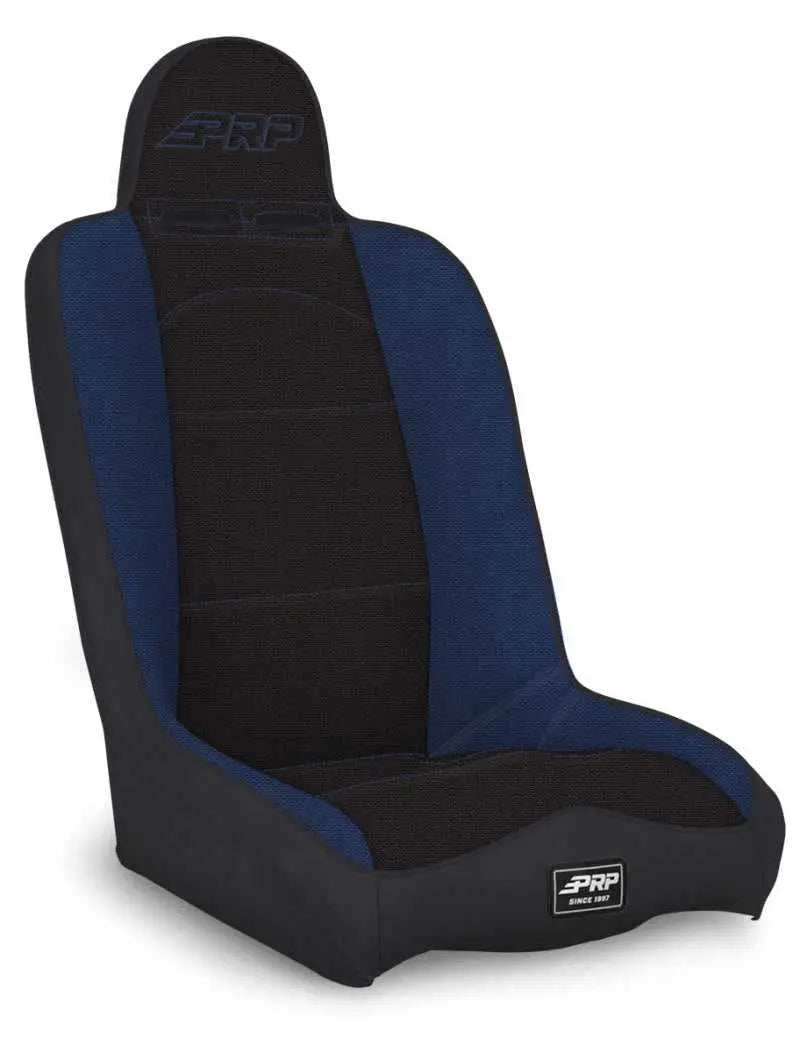 PRP Seats A140110-71 PRP Daily Driver High Back Suspension Seat (Two Neck Slots) - Black / Blue