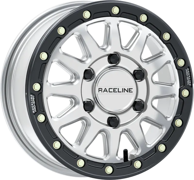 A14SB-56560+74 Raceline Alpha Bdlk 15X6.5 6/139.7 (+74Mm) Silver/Blk - RV and Auto Parts