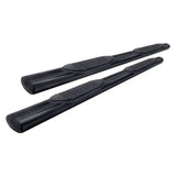 A1518B Trailfx oval straight side bar black truck side steps for easy access