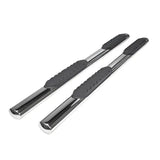 Chrome and black truck side steps on A1555S Trailfx oval step bar for Bronco 4Dr