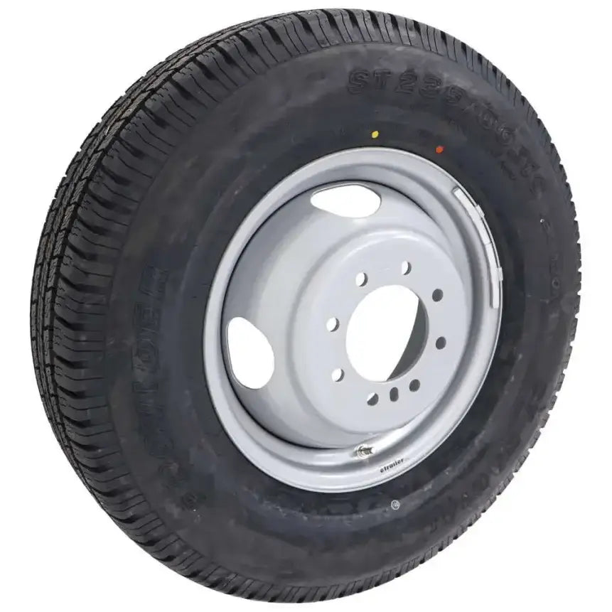 Mounted black tire on gray rim for A16RTK477HDM Taskmaster St235/80R16 10 Ply