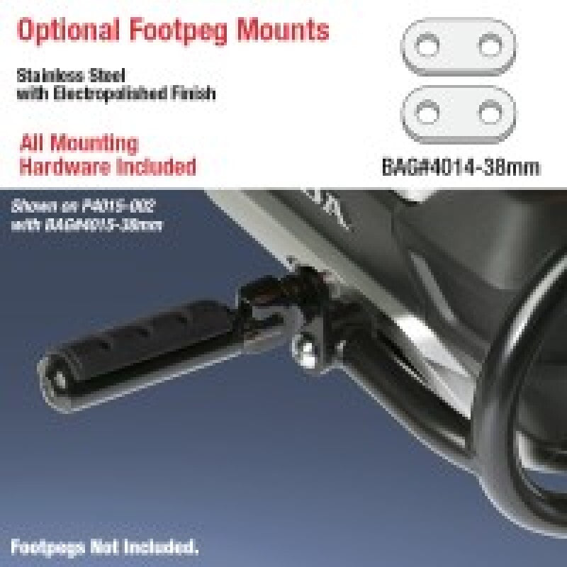 National Cycle BAG#4014-38MM National Cycle 18-23 Honda GL1800 Footpeg Bracket 38 mm. - Silver