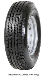Black tire with silver rim for Taskmaster ST225 75R15 10 Ply wheel setup