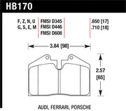 Hawk Performance HB170E.650 Hawk 89-94 Porsche 911 / 86-91 944 Front & Rear Blue 9012 Race Brake Pads