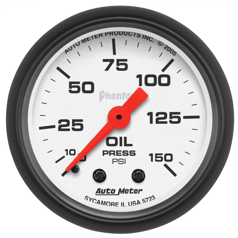 AutoMeter 5723 Autometer Phantom 52mm 150 PSI Mechanical Oil Pressure Gauge