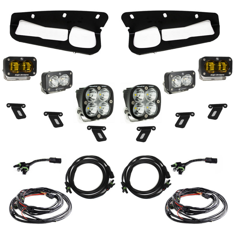 Baja Designs 448178 Baja Designs 21-22 Ford Bronco w/Steel Bumper S2 SAE Sportsmen Fog Pocket Light Kit - Amber