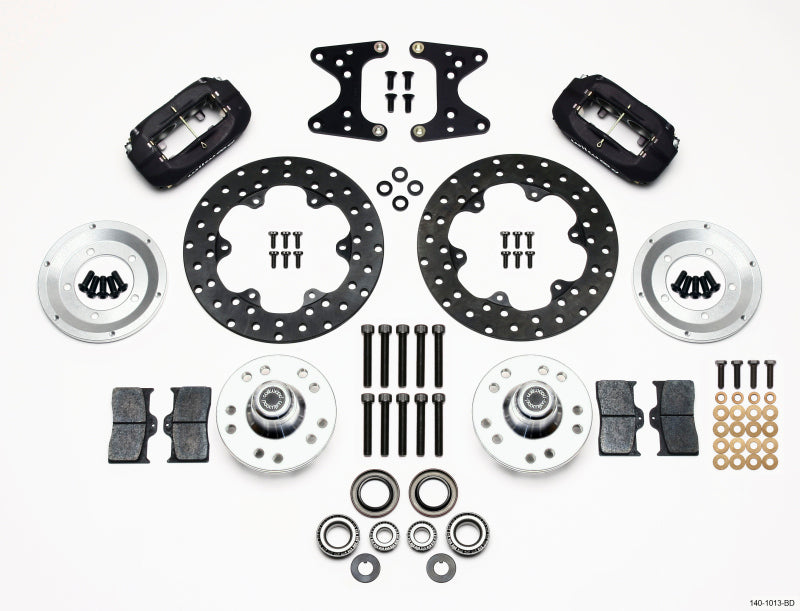 Wilwood 140-1013-BD Wilwood Forged Dynalite Front Drag Kit Drilled Rotor 71-80 Pinto/Mustang II Disc & Drum