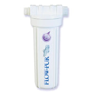 White A4000 Flow Purwatt filter with purple accents and 1 cubic foot resin Alamo logo