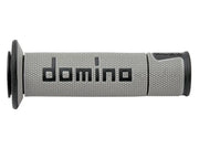 A450 Road Racing Grips Grey/Black Pair - DOMINO RACING