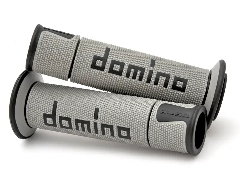 A450 Road Racing Grips Grey/Black Pair - DOMINO RACING