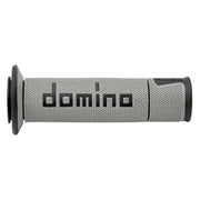 A450 Road Racing Grips Grey/Black Pair - DOMINO RACING