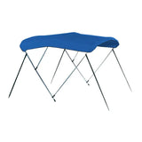 Blue boat canopy with metal frame for 4681U W Boot Sunbrella Carver 3 Bow
