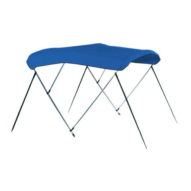 Blue boat canopy with metal frame for 4681U W Boot Sunbrella Carver 3 Bow