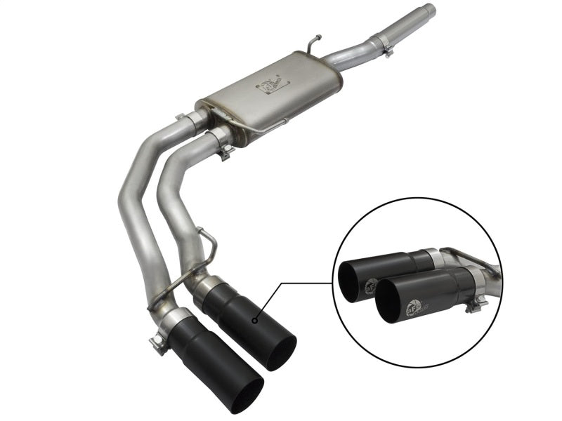 aFe 49-43079-B aFe Rebel Exhausts Cat-Back SS Ford F-150 04-08 V8 4.6/5.4L w/ Black Tips