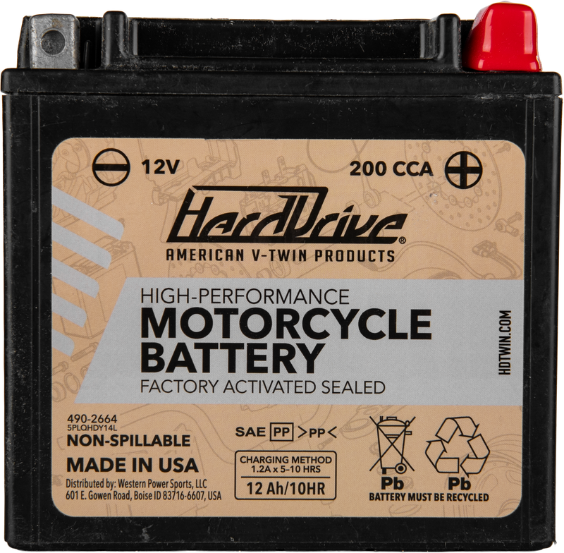 Harddrive AGM Sealed Battery HRDM7RH4L - High Perform YTX14L Cca 200
