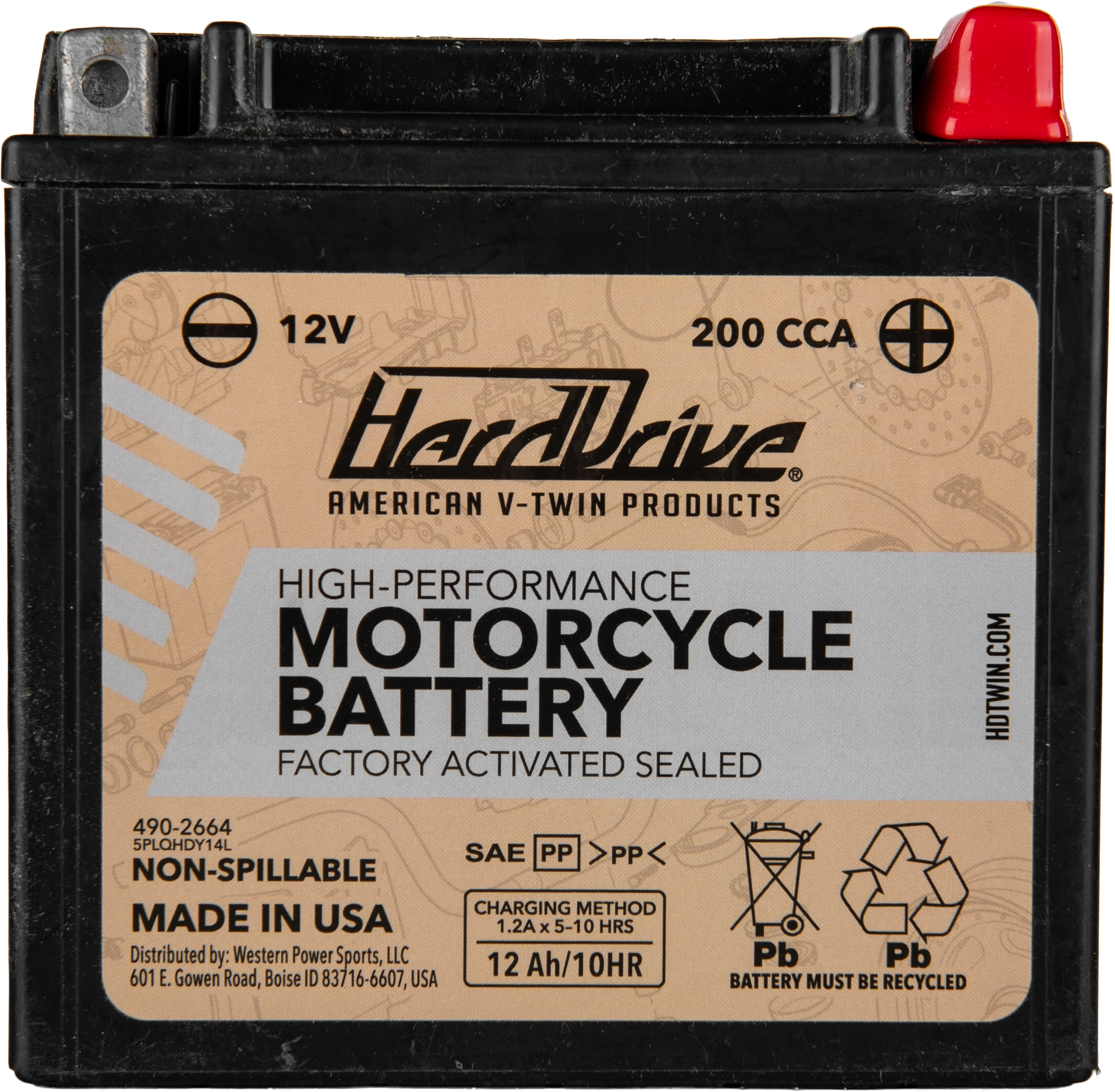 Harddrive AGM Sealed Battery HRDM7RH4L - High Perform YTX14L Cca 200