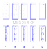 King Engine Bearings MB5089XP King Toyota 1RZ / 2RZ / 3RZ Crankshaft Main Bearing Set (Set of 5)