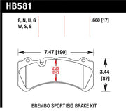 Hawk Performance HB581B.660 Hawk Brembo Caliper Family J/N HPS 5.0 Brake Pads