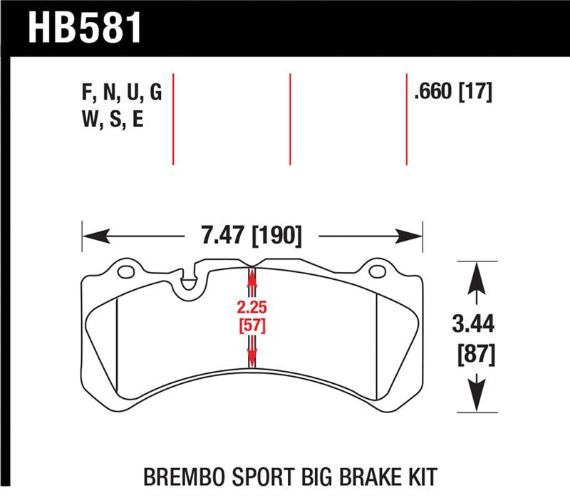Hawk Performance HB581B.660 Hawk Brembo Caliper Family J/N HPS 5.0 Brake Pads