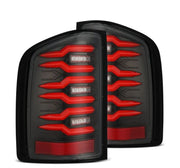 AlphaRex 620000 AlphaRex 07-14 Chevrolet Silverado 1500/2500HD/3500HD Luxx-Series LED Tail Lights Black/Red - 620000