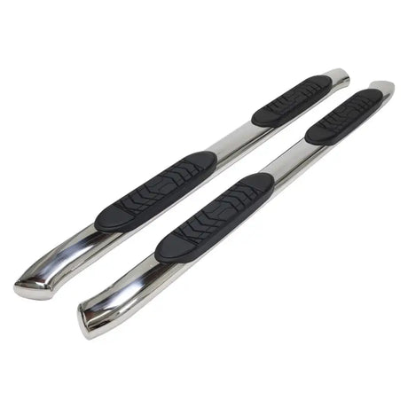 Chrome side step bars with oval bent end for A7065S Trailfx 5 Oval Bent End Bar Pss