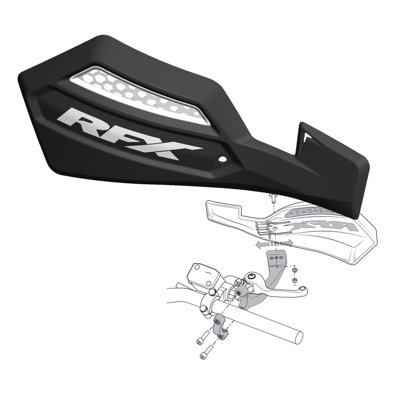 RFX Race Series Handguards Fxgu 20100 55BK - Black Handguard Inc Mount Kit