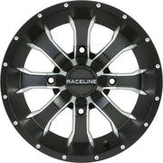 RACELINE Mamba Wheel 14x7 4/156 4+3 (+5mm) Blk/Machined for Powersports