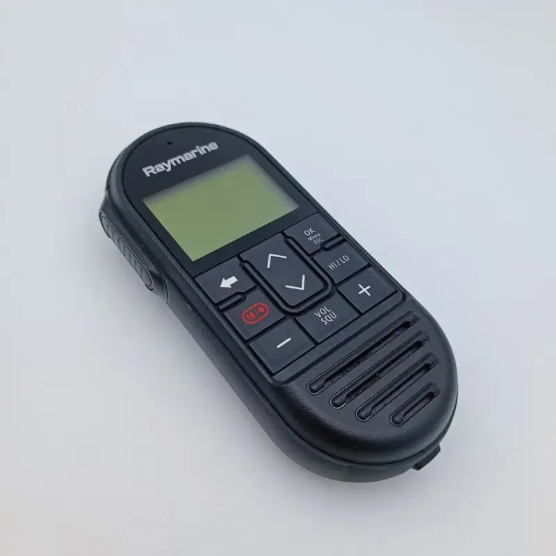 Black handheld Raymarine wireless handset model A80544 for Ray90 VHF radio