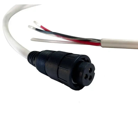 Three-pronged electrical connector with white cable for Raymarine Cyclone Radar 15M