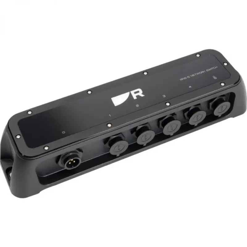 Black 5 Port Raymarine Gigabit Switch with multiple network ports for seamless connectivity