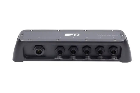 Black Raymarine A80731 5 Port Raynet Gigabit Switch with multiple electronic ports