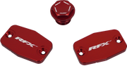 RFX Master Cylinder Covers Brakes FXRC 72300 99RD - Red Reservoir Cap Kit Gas