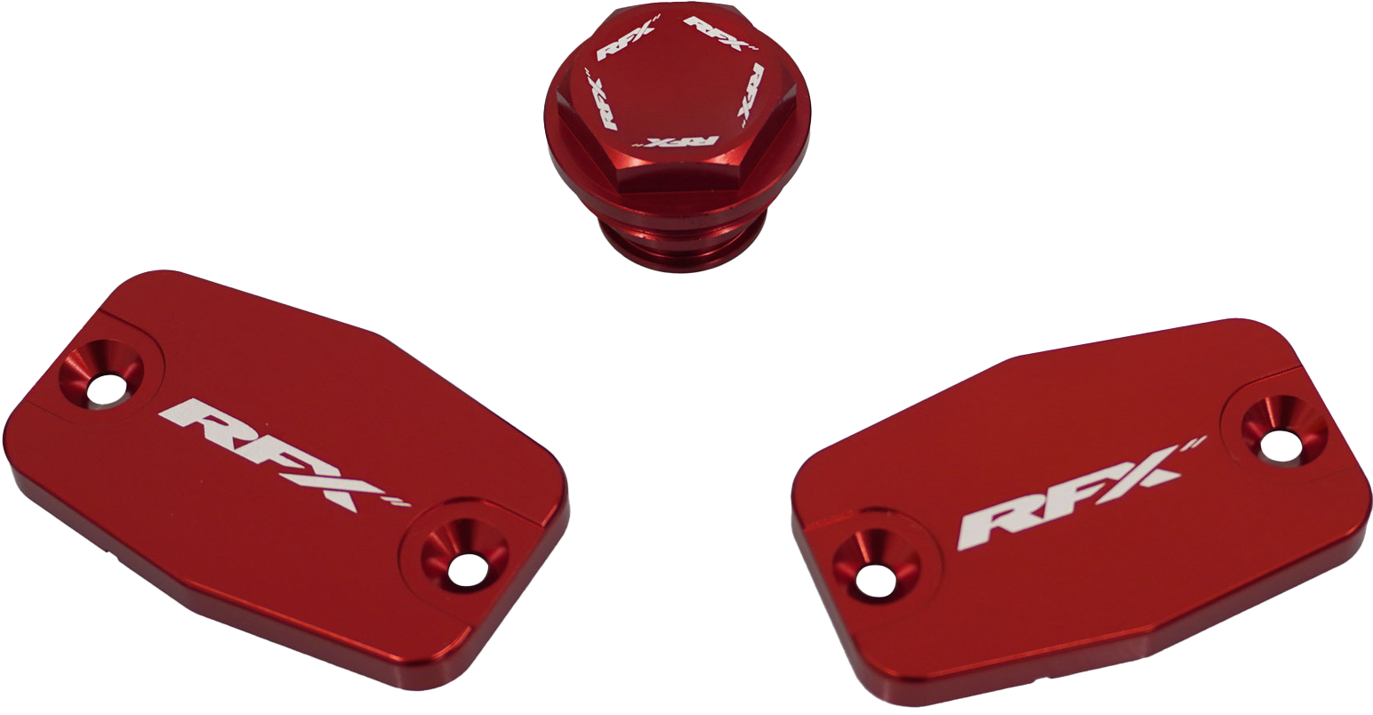RFX Master Cylinder Covers Brakes FXRC 72300 99RD - Red Reservoir Cap Kit Gas