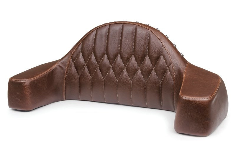 Mustang Motorcycle 76021 Mustang 14-21 Indian Chieftain,Chief,Dk Horse,Roadmaster,Vint Pass Backrest w/Diam Stitch - Brown