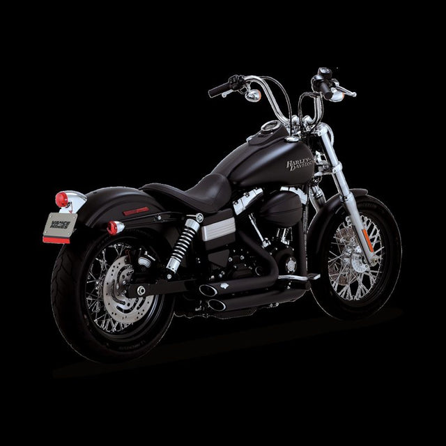 Vance & Hines HD Dyna 12-17 Shortshots Staggered Black PCX Full System Exhaust - 47327