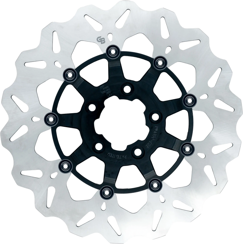Gbrakes Over Sized Front Brake Rotors Gbdu007 - Black Rotor 12.5 Floating Wave FR