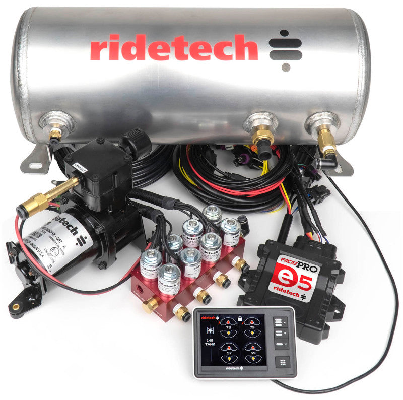 Ridetech 30534000 Ridetech RidePro E5 Air Ride Suspension Control System 3 Gallon Single Compressor 1/4in Valves - 30534000